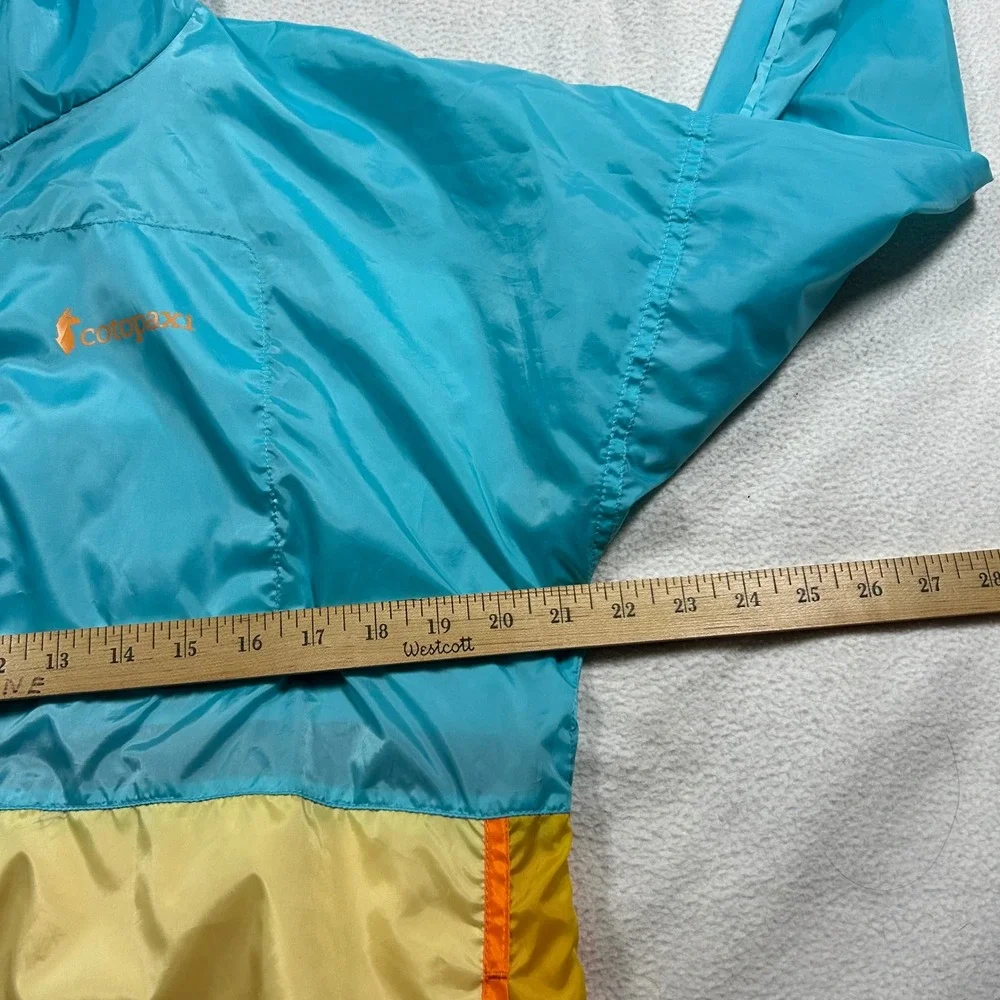 Cotopaxi Teca Windbreaker Women Large Blue Yellow Orange Colorblock Technical